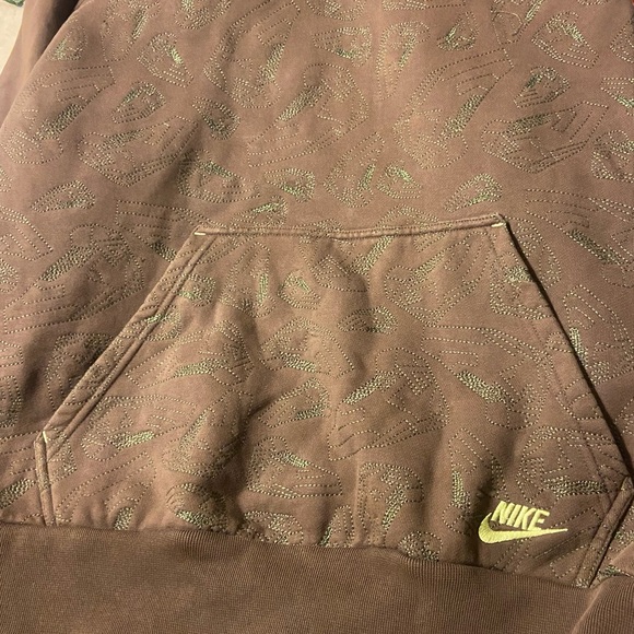 Nike early 2000’s brown hoodie with shoe stitching throughout XXL - Picture 12 of 14